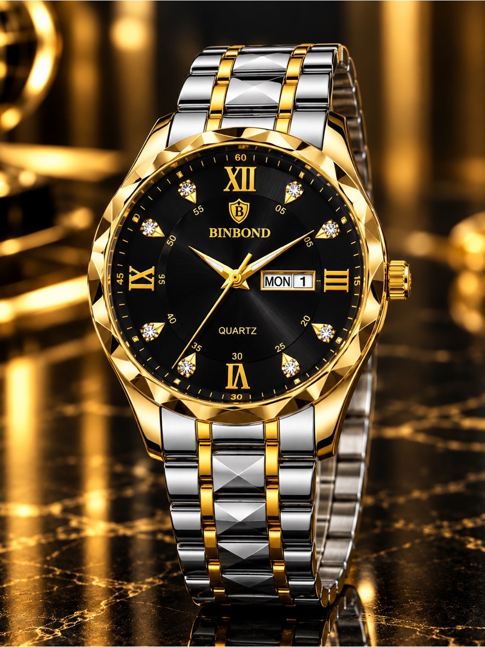 New with tags BINBOND Men’s Gold & Silver Two-Tone Watch